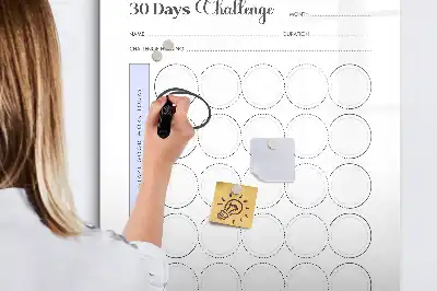 Quadro magnético de apagar a seco planner para 30 dias