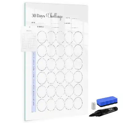 Quadro magnético de apagar a seco planner para 30 dias