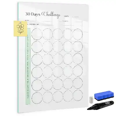 Quadro de apagar a seco magnético planner de desafios