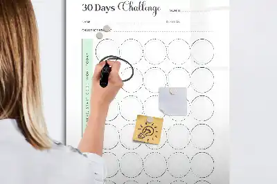 Quadro de apagar a seco magnético planner de desafios