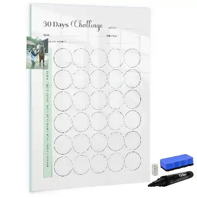 Quadro de apagar a seco magnético planner de desafios