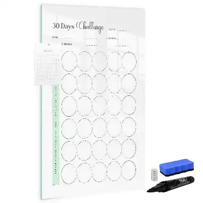 Quadro de apagar a seco magnético planner de desafios
