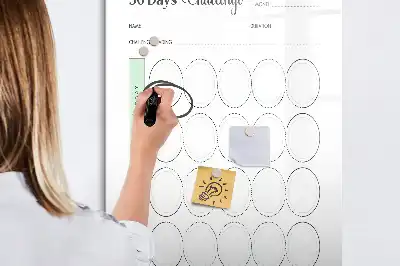 Quadro de apagar a seco magnético planner de desafios