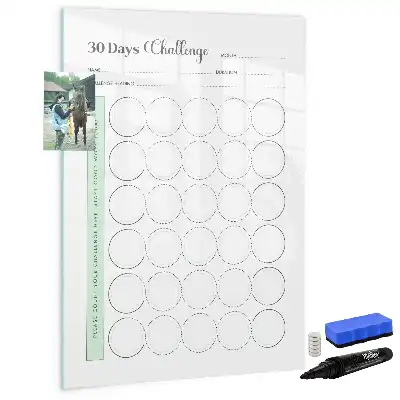 Quadro de apagar a seco magnético planner de desafios