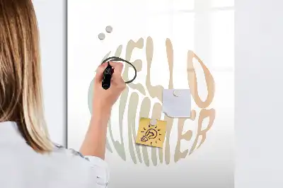 Quadro magnético de apagar a seco com estampa Olá verão