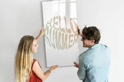 Quadro magnético de apagar a seco com estampa Olá verão