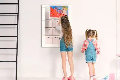 Calendário de aniversários com quadro magnético de apagar a seco com superfície magnética apagável