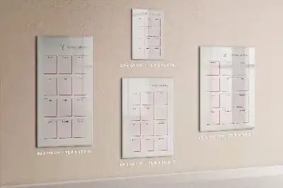 Calendário de aniversários com quadro magnético de apagar a seco com superfície magnética apagável