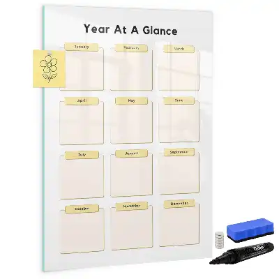 Planner anual quadro de apagar a seco magnético