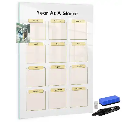 Planner anual quadro de apagar a seco magnético