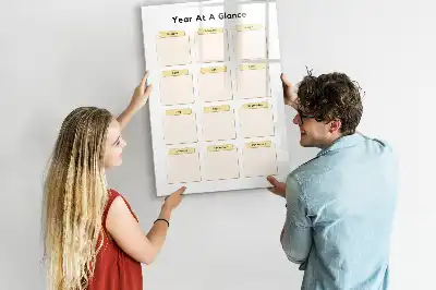 Planner anual quadro de apagar a seco magnético