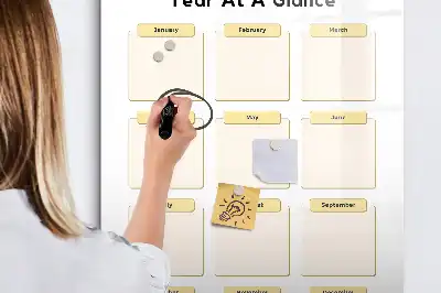 Planner anual quadro de apagar a seco magnético