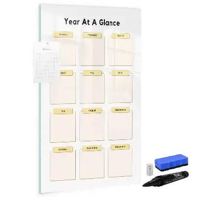 Planner anual quadro de apagar a seco magnético
