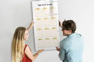 Planner anual quadro de apagar a seco magnético