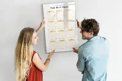 Planner anual quadro de apagar a seco magnético