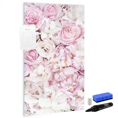 Quadro magnético de apagar a seco com estampa de rosas