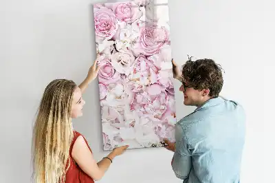 Quadro magnético de apagar a seco com estampa de rosas