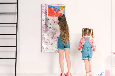 Quadro magnético de apagar a seco com estampa de rosas