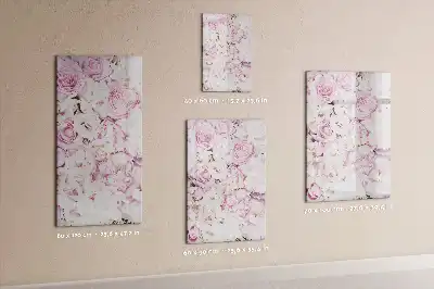 Quadro magnético de apagar a seco com estampa de rosas
