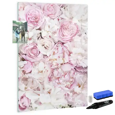 Quadro magnético de apagar a seco com estampa de rosas