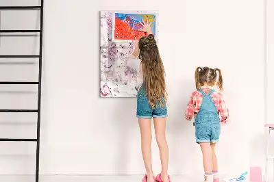 Quadro magnético de apagar a seco com estampa de rosas