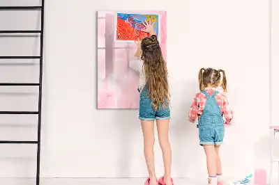 Quadro magnético de apagar a seco estampa penas sutis