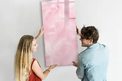 Quadro magnético de apagar a seco estampa penas sutis
