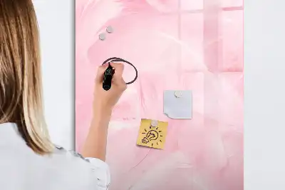 Quadro magnético de apagar a seco estampa penas sutis