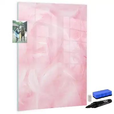 Quadro magnético de apagar a seco estampa penas sutis