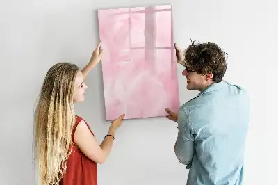 Quadro magnético de apagar a seco estampa penas sutis