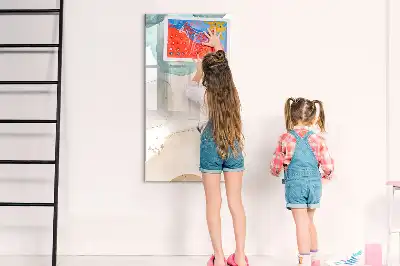 Quadro magnético de apagar a seco pontos pastel
