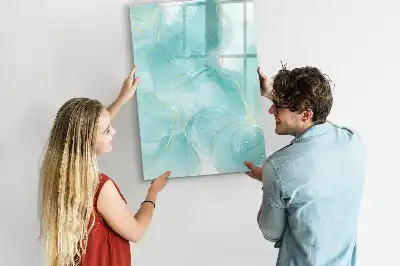 Quadro magnético de apagar a seco estampa de abstração de mármore