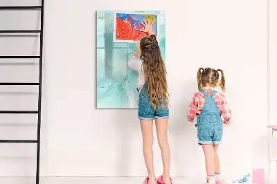 Quadro magnético de apagar a seco estampa de abstração de mármore