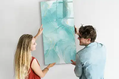 Quadro magnético de apagar a seco estampa de abstração de mármore