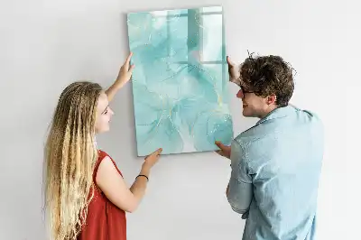 Quadro magnético de apagar a seco estampa de abstração de mármore