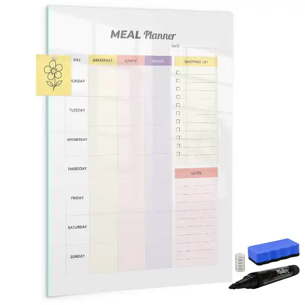 Quadro magnético de apagar a seco planificador de nutrição