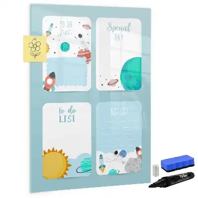 Quadro magnético de apagar a seco planner galáctico