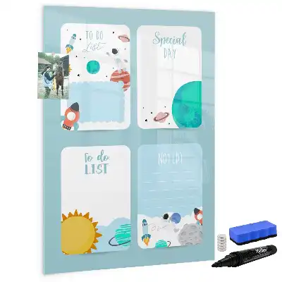 Quadro magnético de apagar a seco planner galáctico