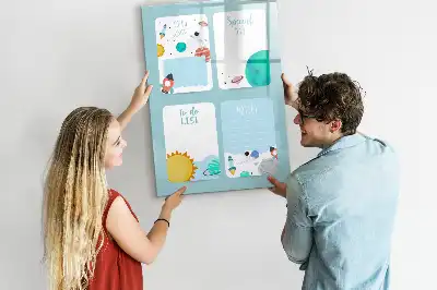 Quadro magnético de apagar a seco planner galáctico