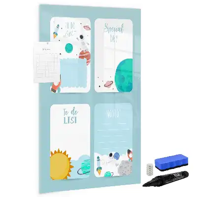 Quadro magnético de apagar a seco planner galáctico