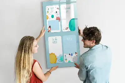 Quadro magnético de apagar a seco planner galáctico