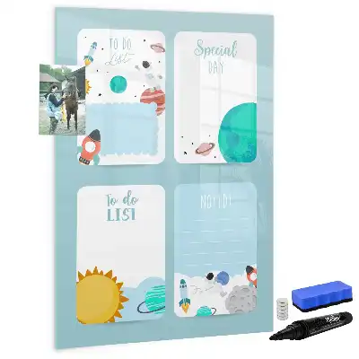 Quadro magnético de apagar a seco planner galáctico