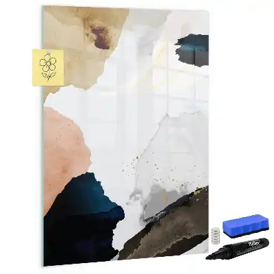 Quadro magnético de apagar a seco com estampa de abstração em aquarela