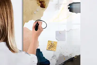 Quadro magnético de apagar a seco com estampa de abstração em aquarela