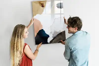 Quadro magnético de apagar a seco com estampa de abstração em aquarela