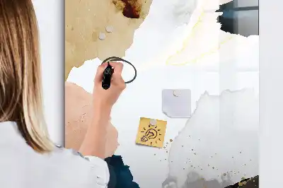 Quadro magnético de apagar a seco com estampa de abstração em aquarela