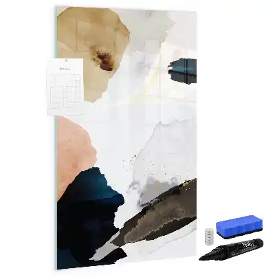 Quadro magnético de apagar a seco com estampa de abstração em aquarela