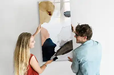 Quadro magnético de apagar a seco com estampa de abstração em aquarela