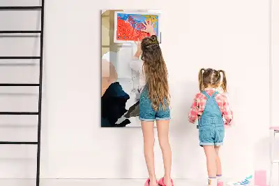 Quadro magnético de apagar a seco com estampa de abstração em aquarela