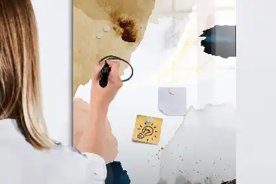 Quadro magnético de apagar a seco com estampa de abstração em aquarela